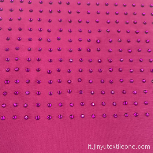 Tessuto di rhineston a maglia Poly e SP per vestito